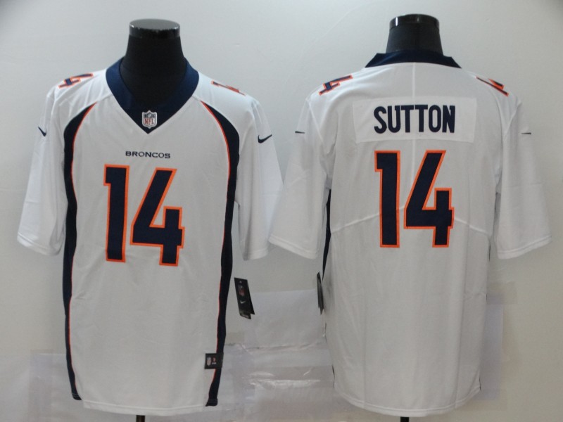 Men Denver Broncos 14 Sutton White Nike Vapor Untouchable Stitched Limited NFL Jerseys